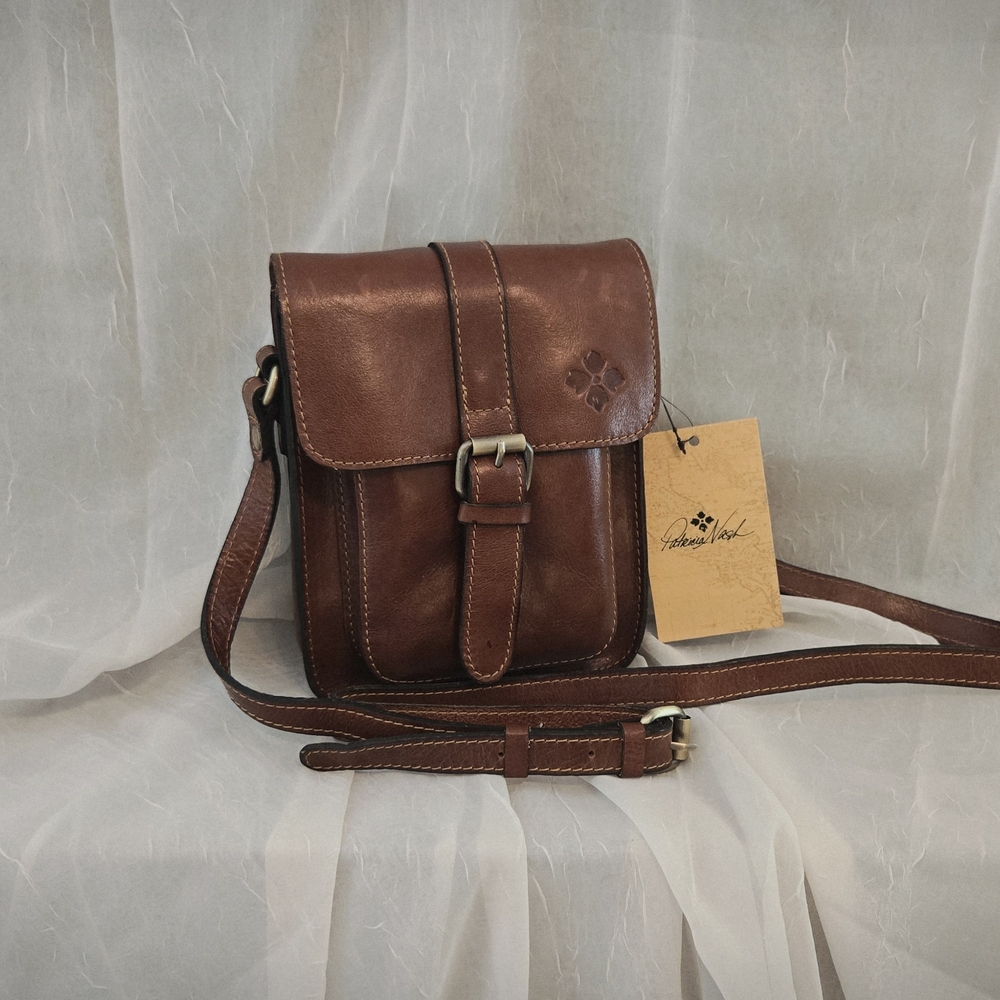 Patricia Nash Rich Brown Leather Crossbody Bag